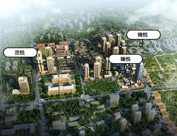 重慶金茂國際生態(tài)新城高層的三個組團分布圖
