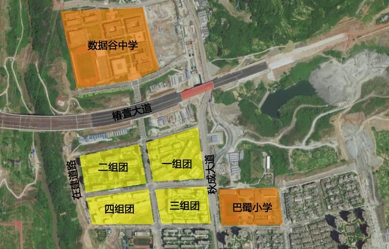 重慶中央公園龍湖景粼玖序不同組團分布圖